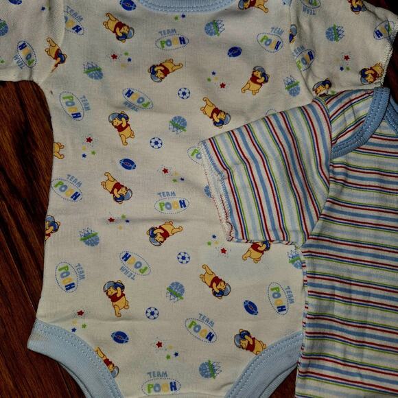Y2K Disney Baby Boy Disney Winnie The Pooh Bodysuit Set 0-3 NEW - Picture 11 of 12